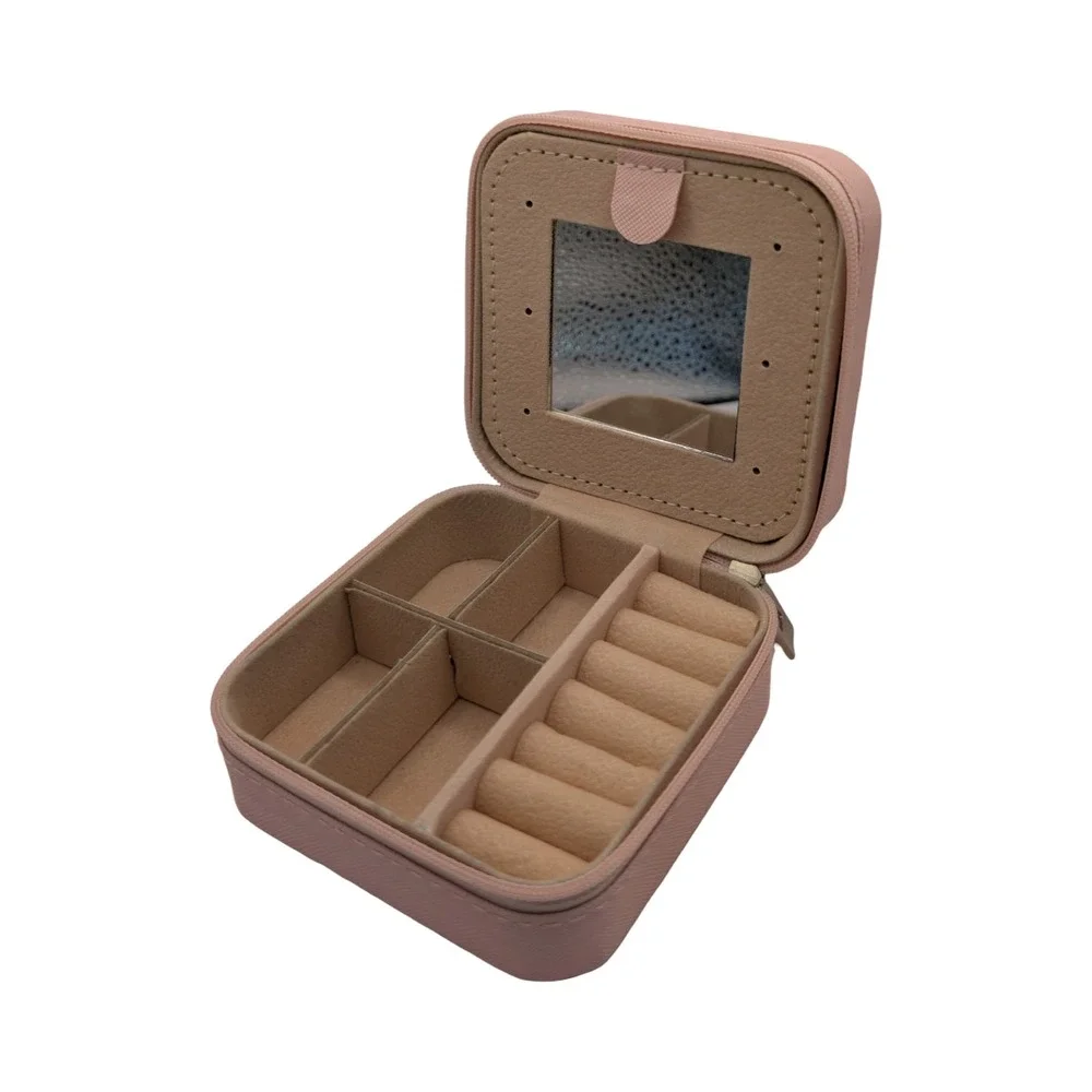 Happy 8th Birthday Unicorn Jewelry Box–Pink Travel Jewelry Organizer with Mirror